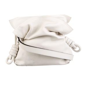 Loewe Flamenco Knot Bag White Leather